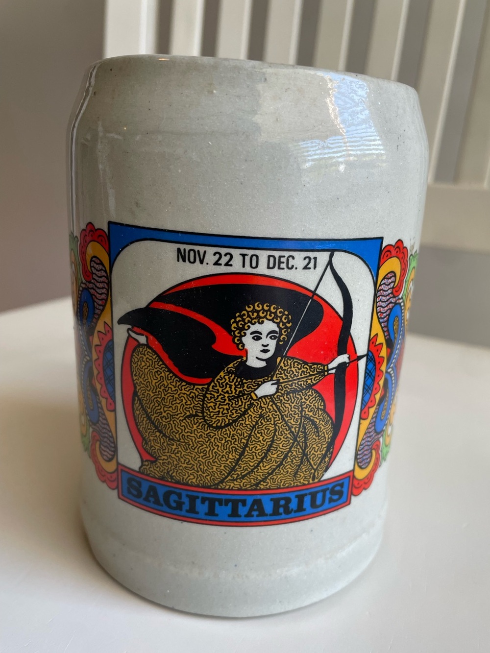 Vintage Sagittarius Zodiac Beer Stein 0.5L Gerz West Germany
Ceramic Mug Grey